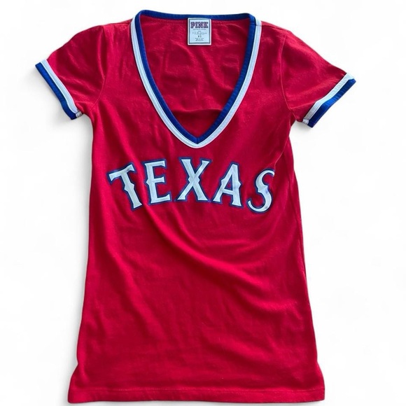 VS PINK baseball deep vneck tee - Picture 4 of 4